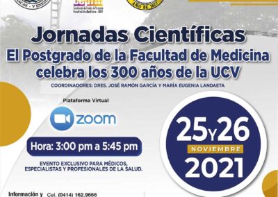 Webinar: Jornadas Científicas: El Postgrado de la Facultad de Medicina celebra los 300 años de la UCV